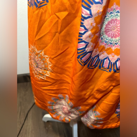 Bright orange halter top fun boho summer dress woman size medium - Picture 16 of 17